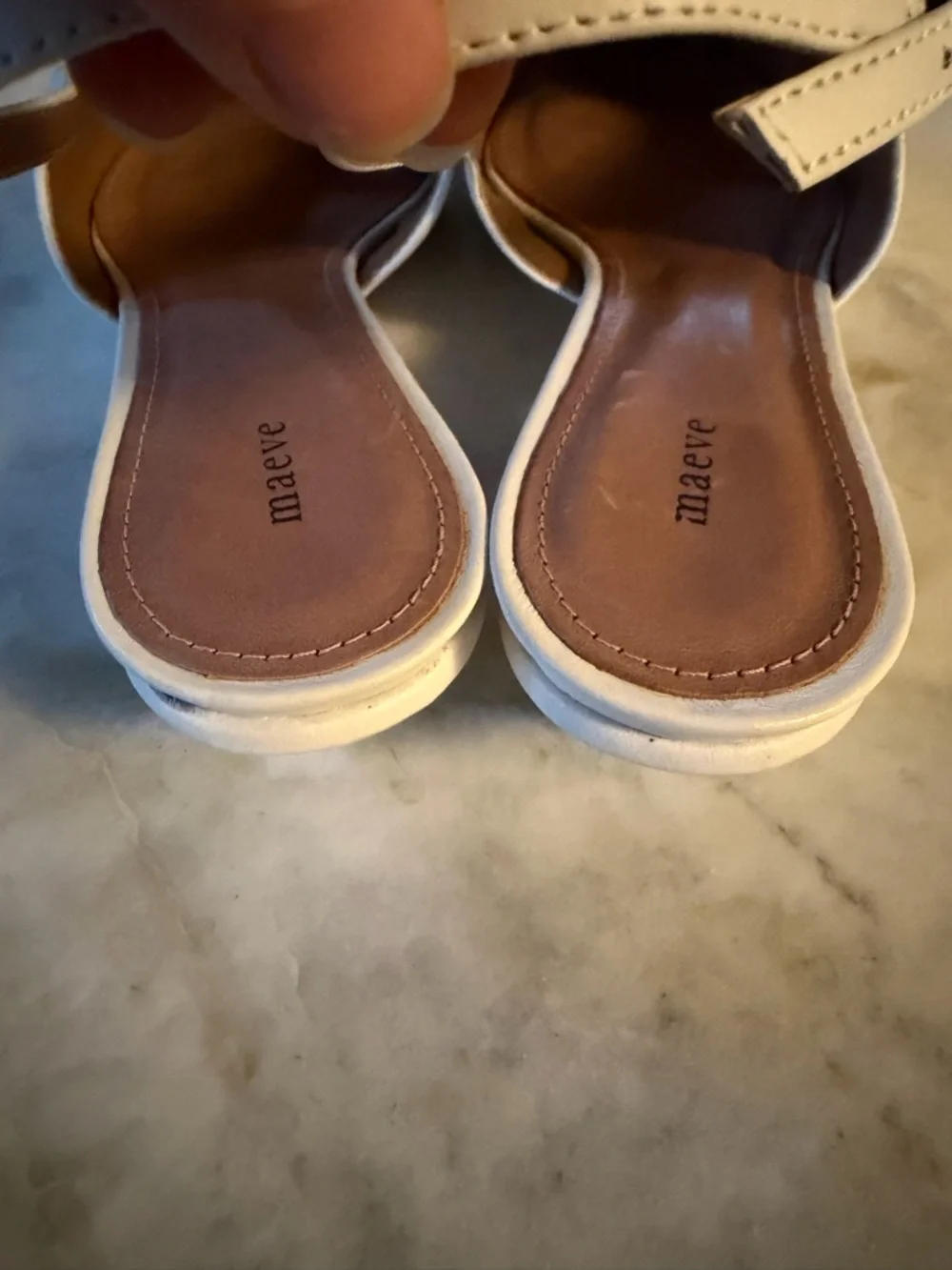 Maeve White Leather Floral 3d Slingback Kitten Heels Size 8 / EU 38 New - Picture 8 of 12